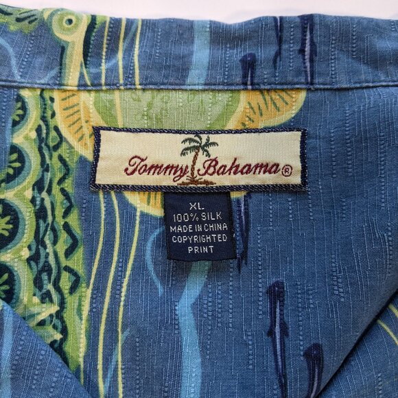 rare Tommy Bahama Mens Underwater Hawaiian Mermaid Pinup Silk Shirt Size XL - Picture 5 of 12